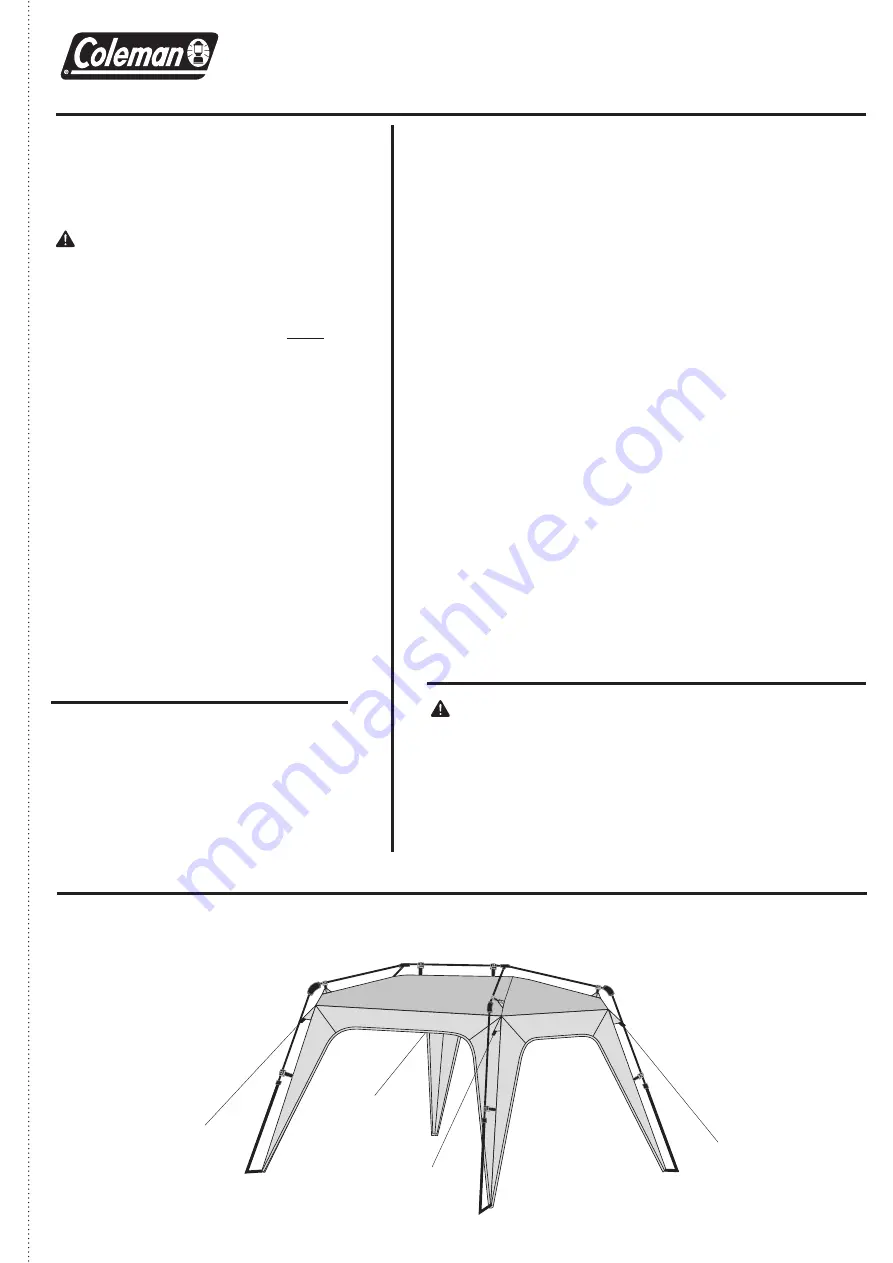 Coleman Instant shelter Super Light Setup Instructions Download Page 5