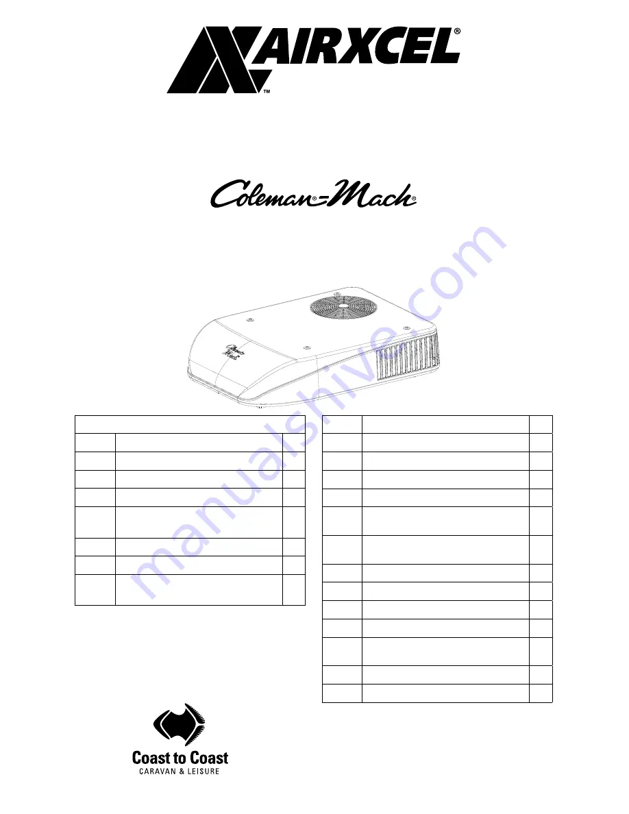 Coleman MACH 9 Installation, Operation And Maintenance Instructions Download Page 1