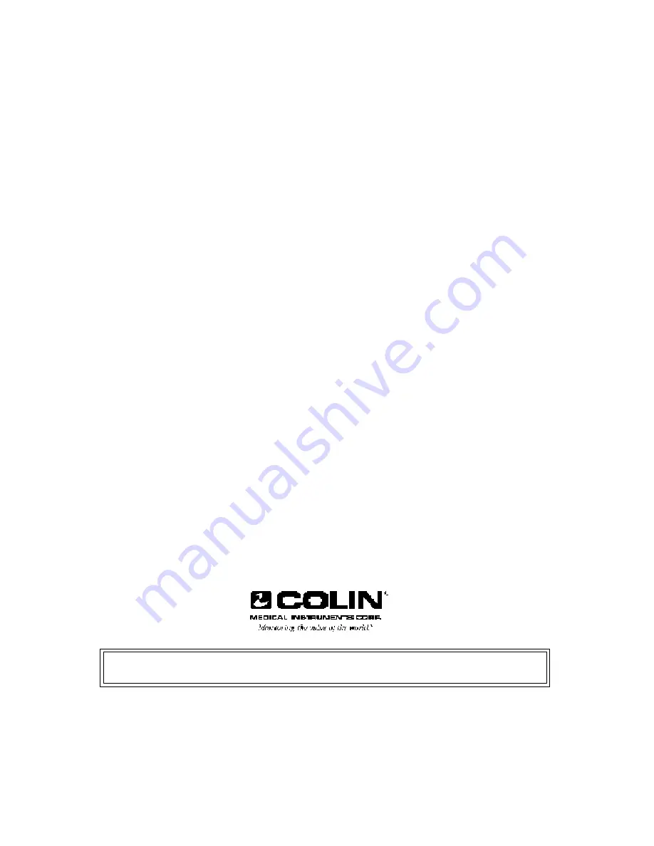 Colin Press-Mate 8800 Series Service Manual Download Page 1