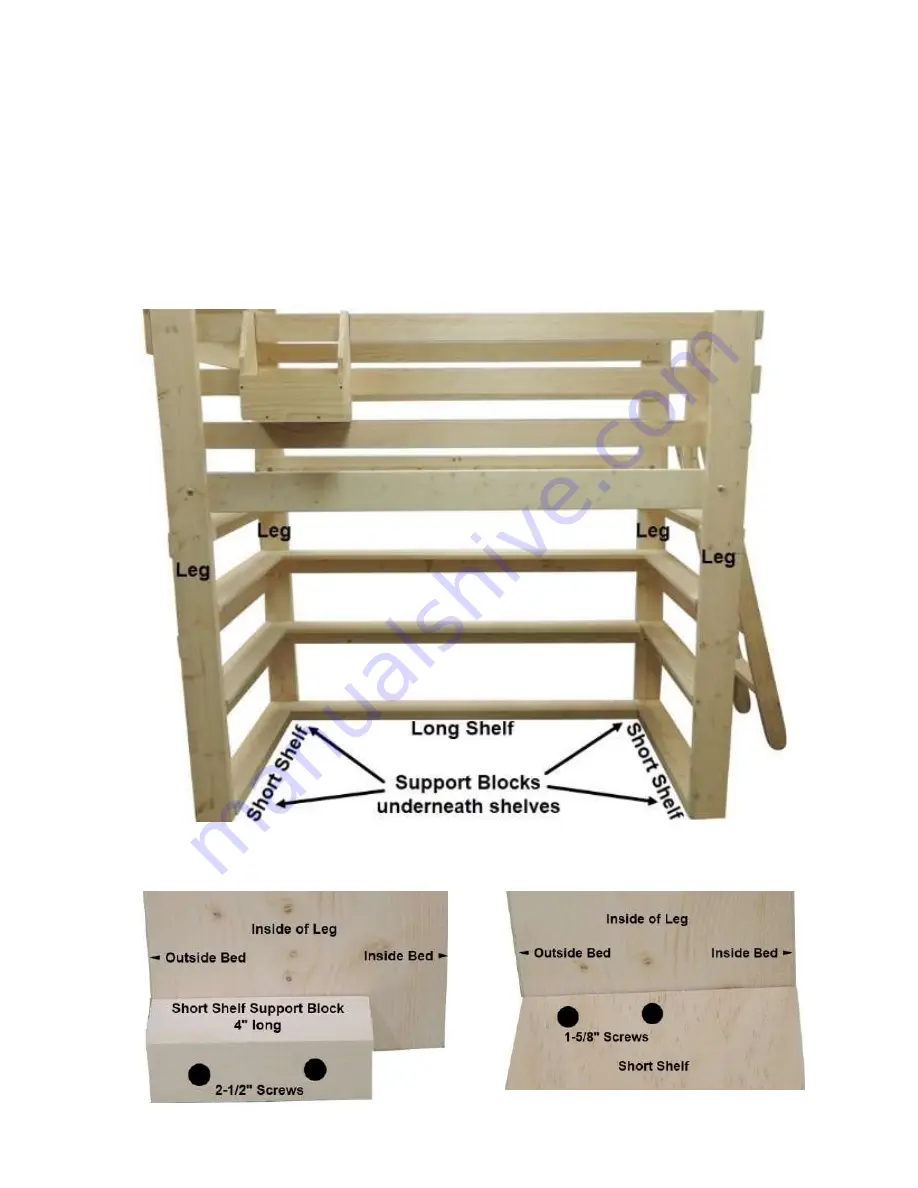 College Bed Lofts Short Shelf Assembly Instructions Download Page 1