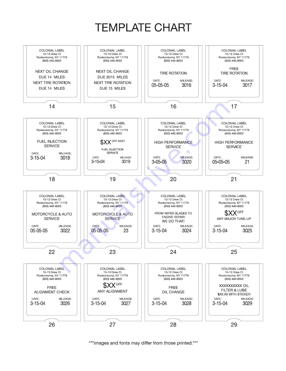 Colonial Label Thermal System Manual Download Page 14