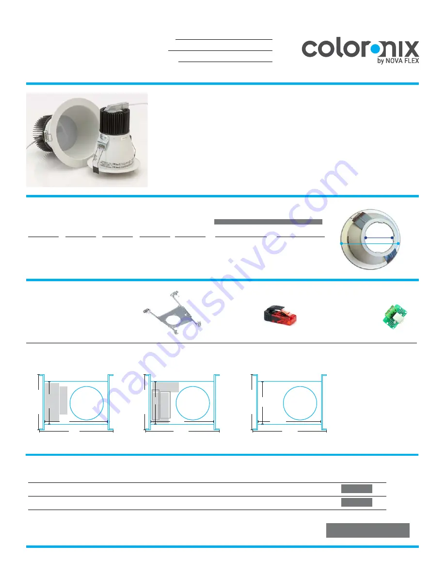 Coloronix Downlight SR 2.0 Series Manual Download Page 1