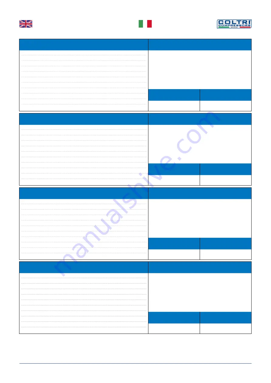 Coltri Compressors PRIME LINE SUPER SILENT TPS MCH-13/ET Use And Maintenance Manual Download Page 59