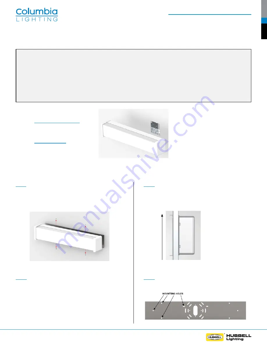 Columbia Lighting Wall3 Instruction Manual Download Page 1