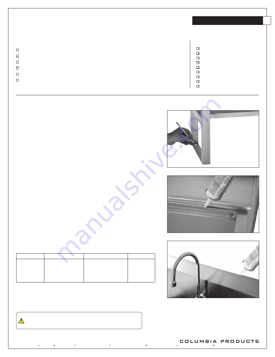 Columbia Products SANI-LAV 510FFL Operating Manual Download Page 2