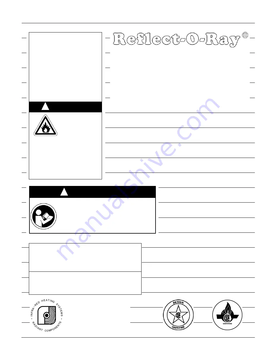 Combustion Research Reflect-O-Ray EDS-4DI Installation, Operating, Maintenance And Parts Manual Download Page 1