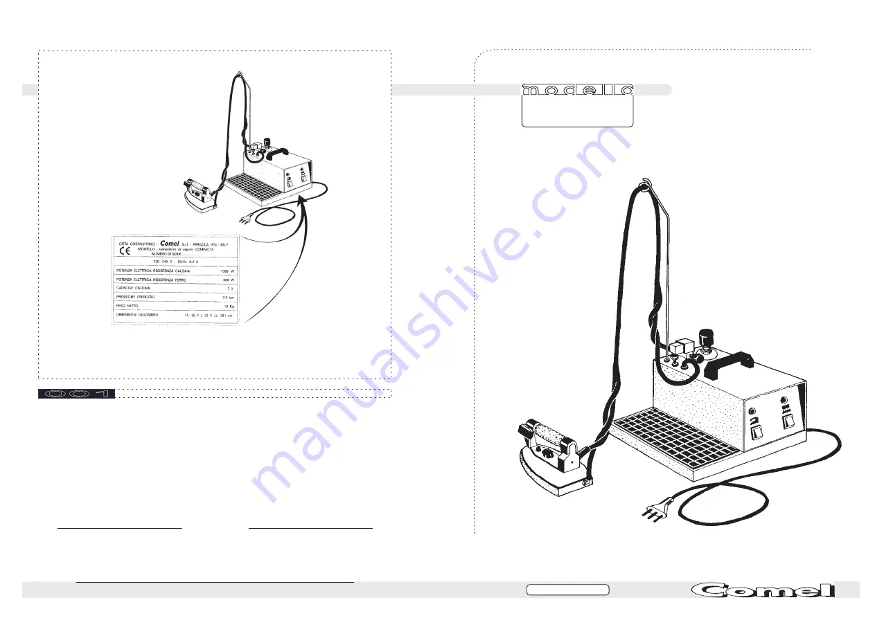 Comel COMPACTA INOX Care And Use Instruction Manual Download Page 1