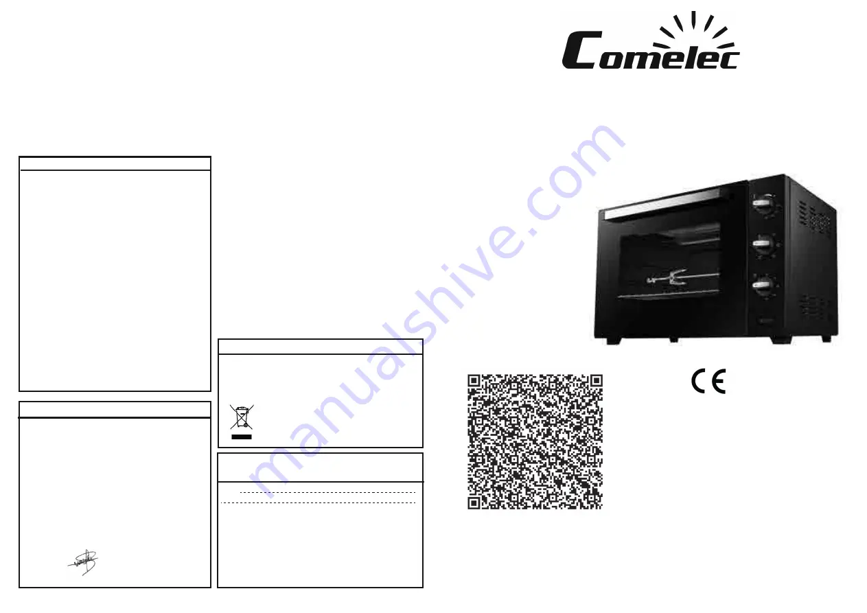 Comelec HO 6040 CRLE Instruction Manual Download Page 1