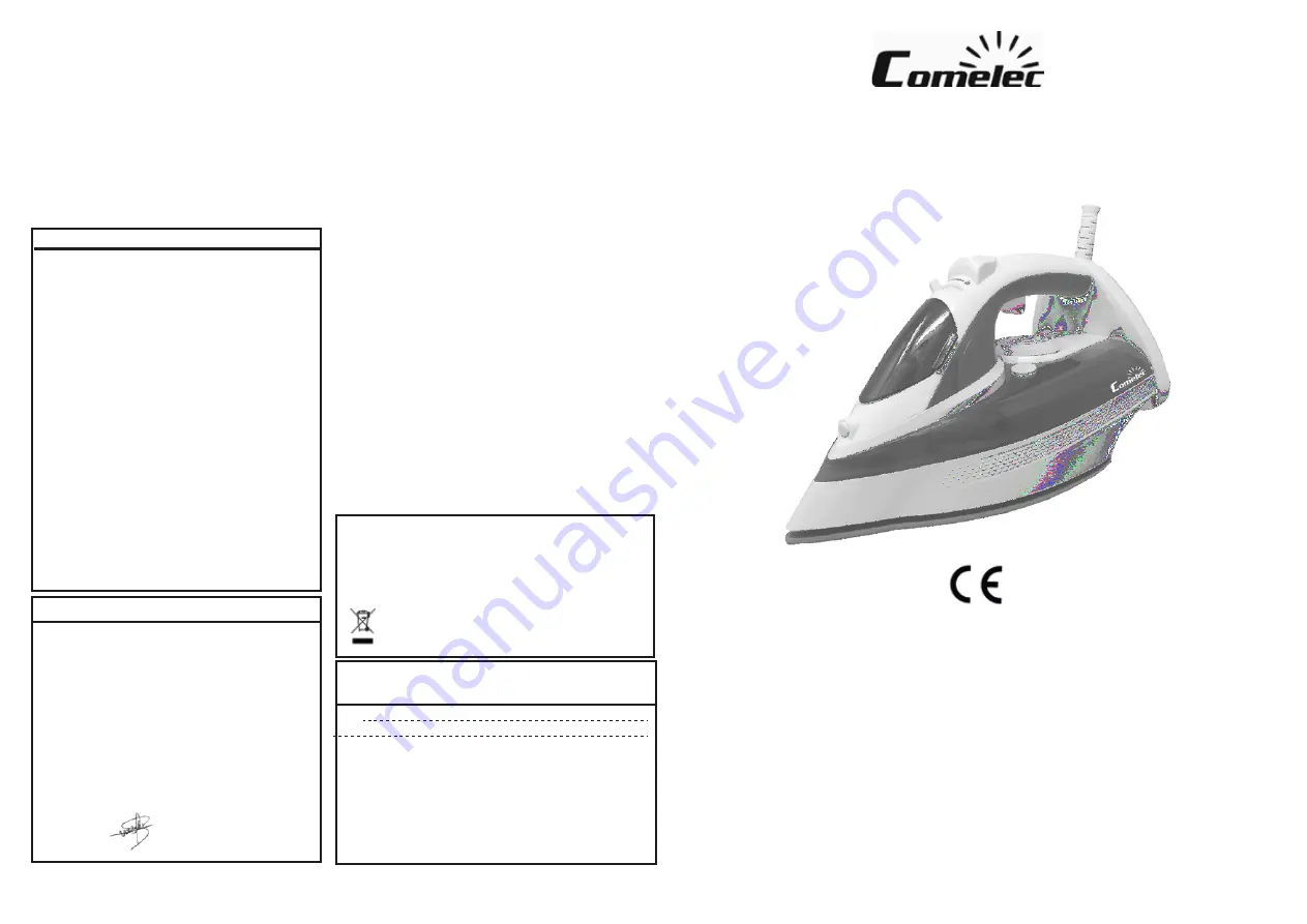 Comelec PV 1406C Instruction Manual Download Page 1