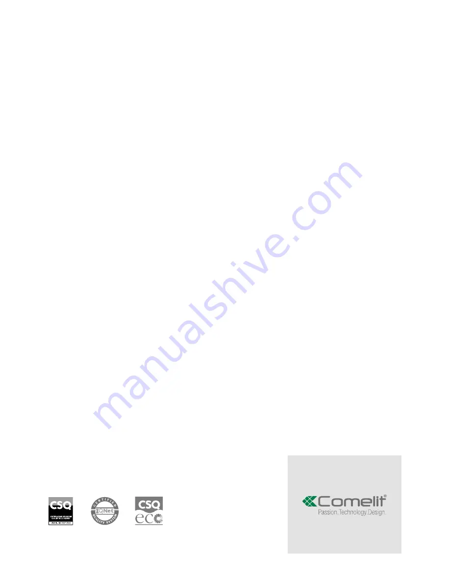 Comelit 2708W Technical Manual Download Page 10