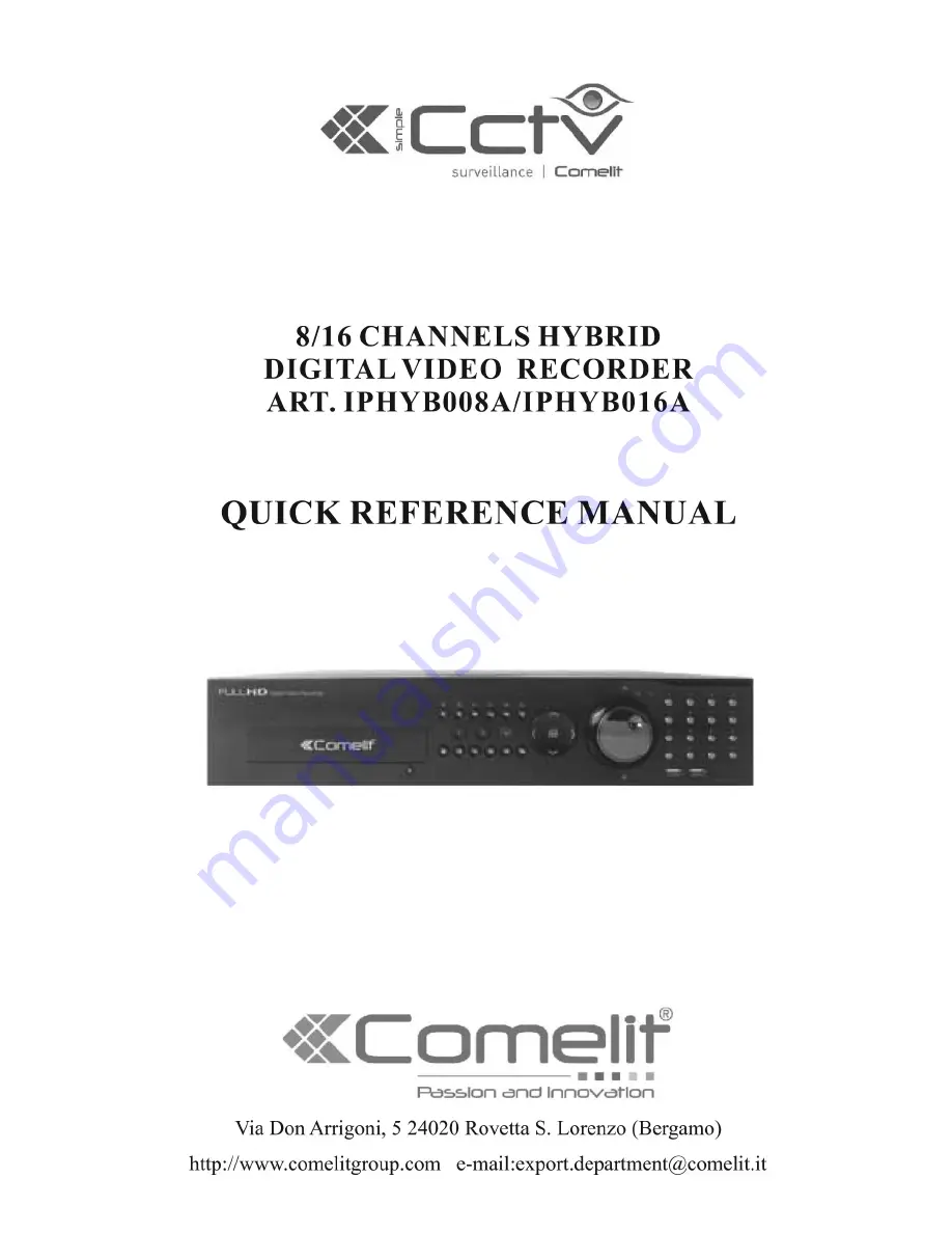 Comelit IPHYB008A Quick Reference Manual Download Page 1