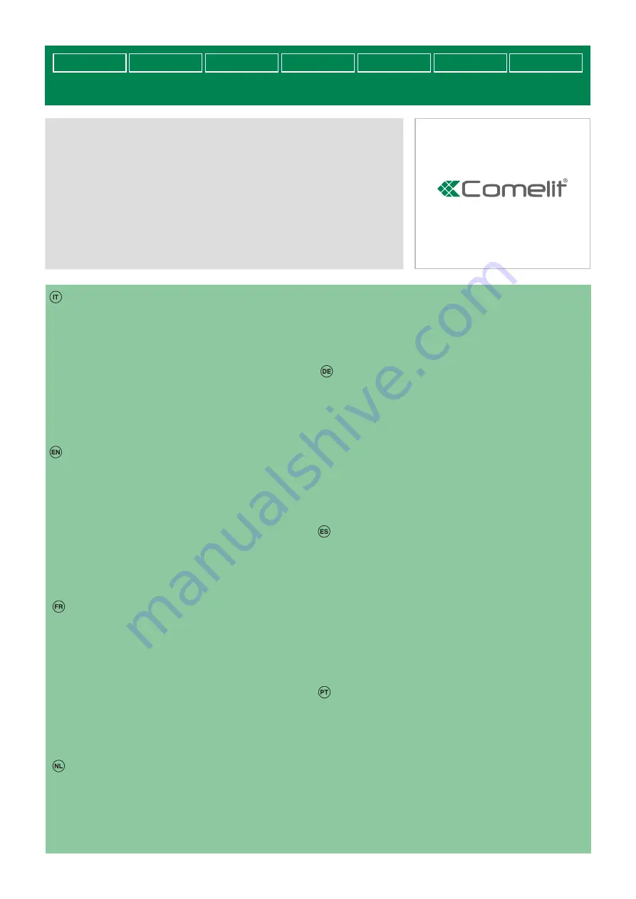 Comelit SBTOP 4888CU Technical Manual Download Page 1