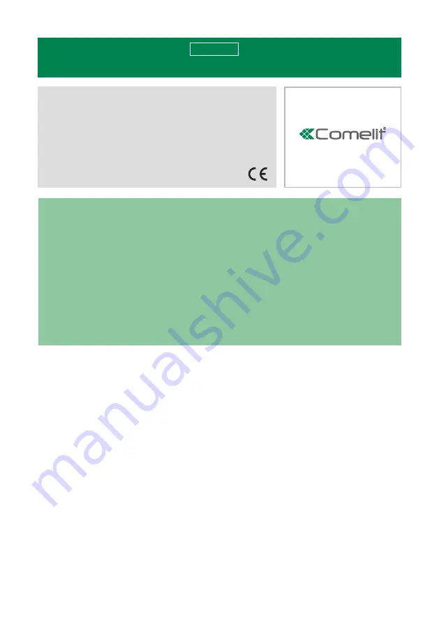 Comelit SD01B Technical Manual Download Page 1