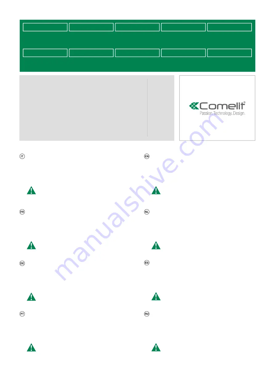 Comelit UT9331 Technical Manual Download Page 1