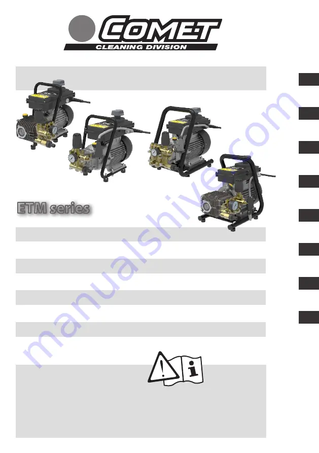 Comet ETM 100 Instruction Manual Download Page 1