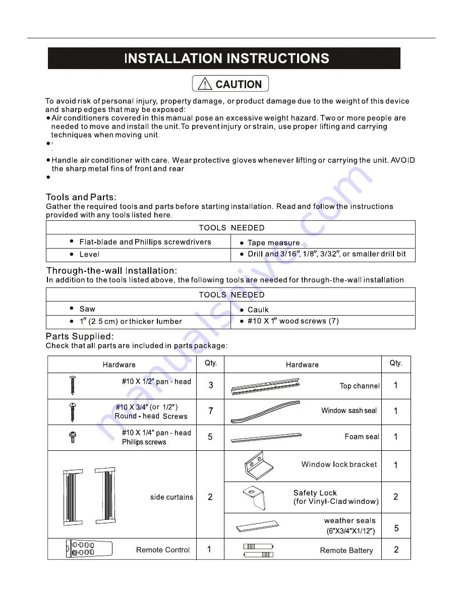 COMFORT-AIRE REG-123J Owner'S Manual Download Page 11