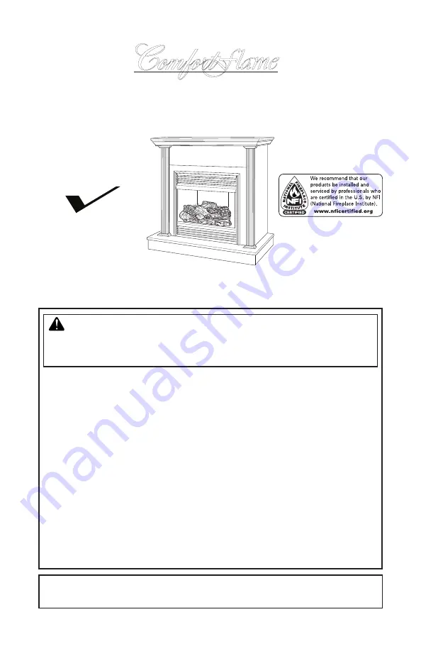 Comfort Flame CDCFNRB Owners Manual And Installation Manual Download Page 1