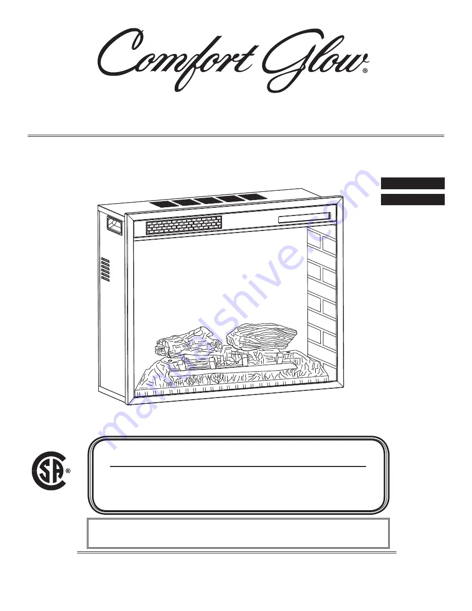 Comfort Glow 25-900-001 Installation And Operating Instructions Manual Download Page 1