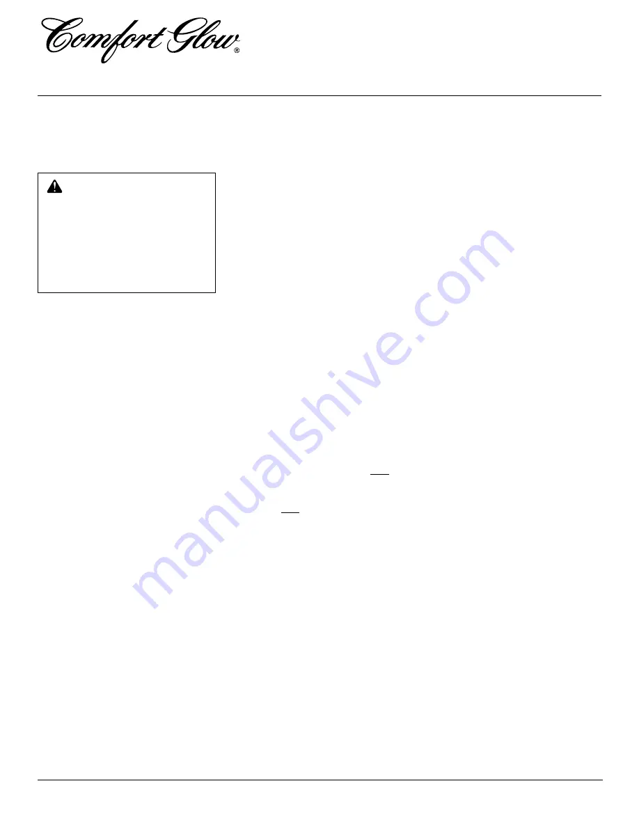 Comfort Glow CGB3924PT Owner'S Operation And Installation Manual Download Page 4