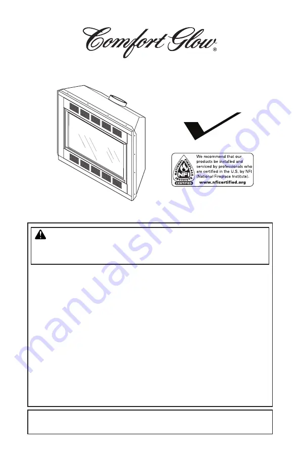 Comfort Glow CHDV32NR Owner'S Operation And Installation Manual Download Page 1