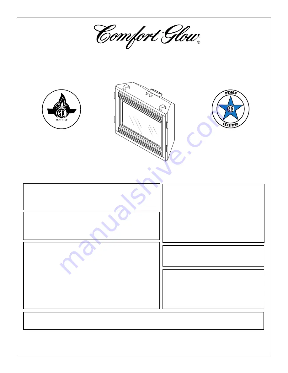 Comfort Glow CHDV34NA, CHDV34PA Owner'S Operation And Installation Manual Download Page 1