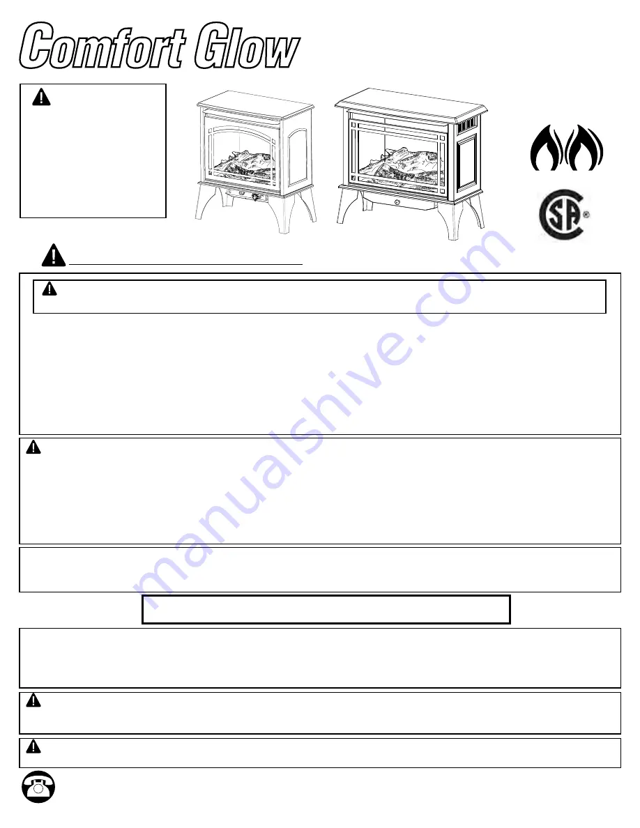 Comfort Glow GSD2211 Manual Download Page 1