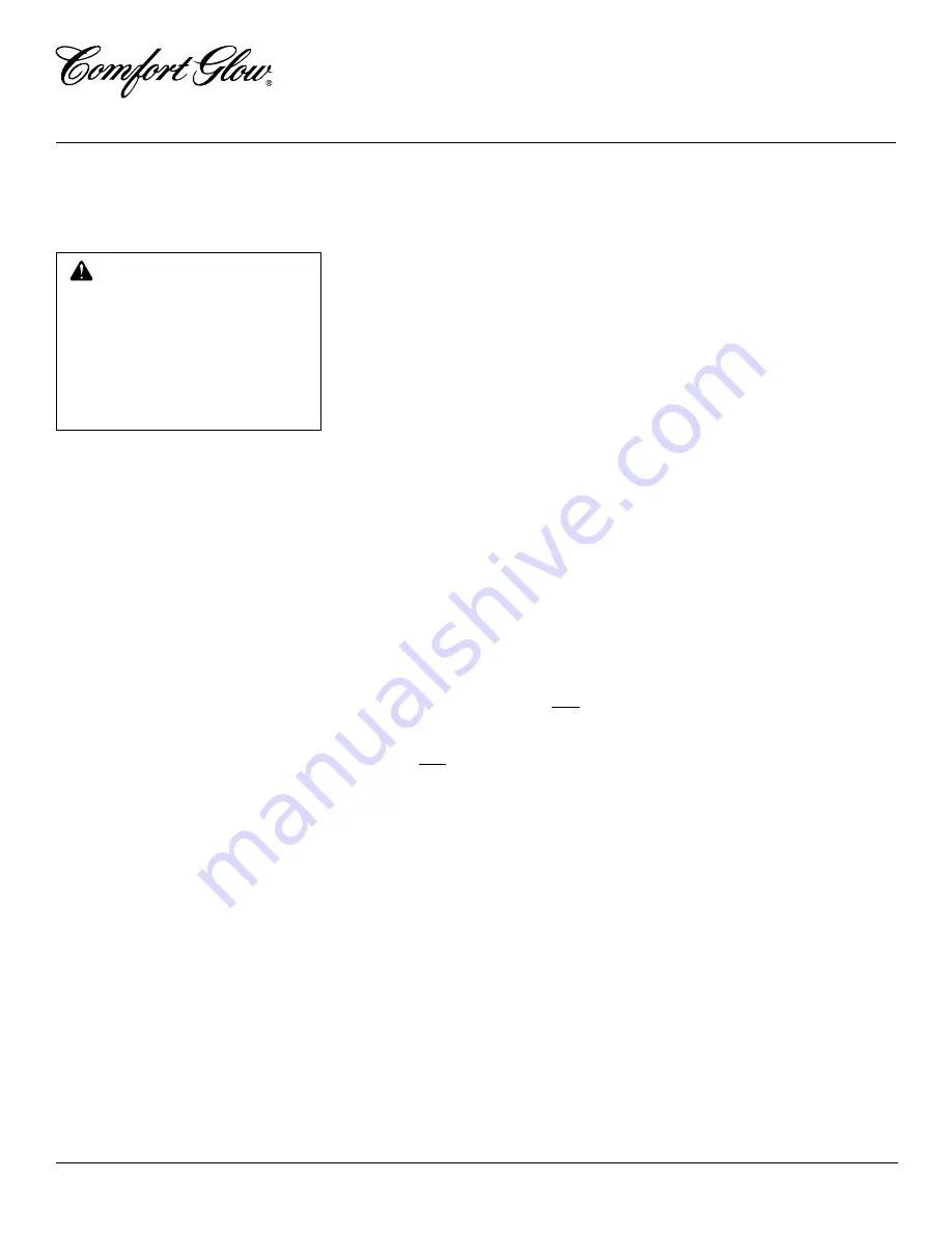 Comfort Glow S26NT Owner'S Operation And Installation Manual Download Page 4