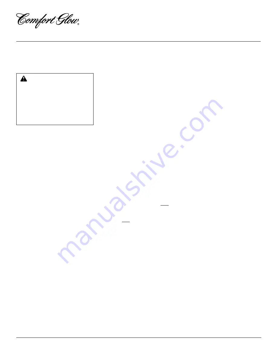 Comfort Glow S26PT Owner'S Operation And Installation Manual Download Page 4