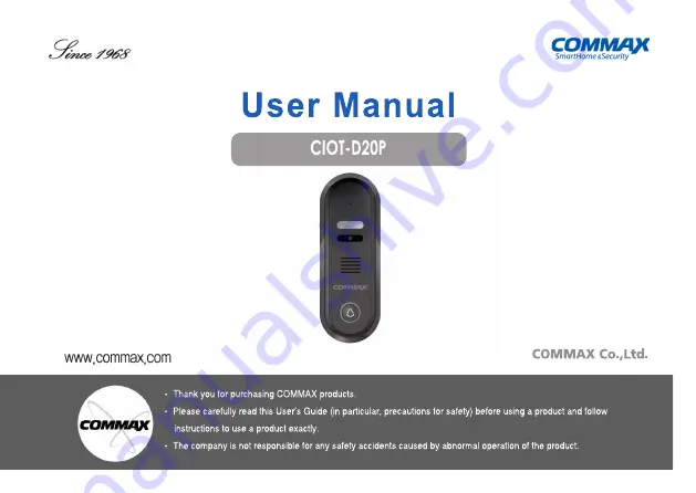 Commax CIOT-D20P User Manual Download Page 1