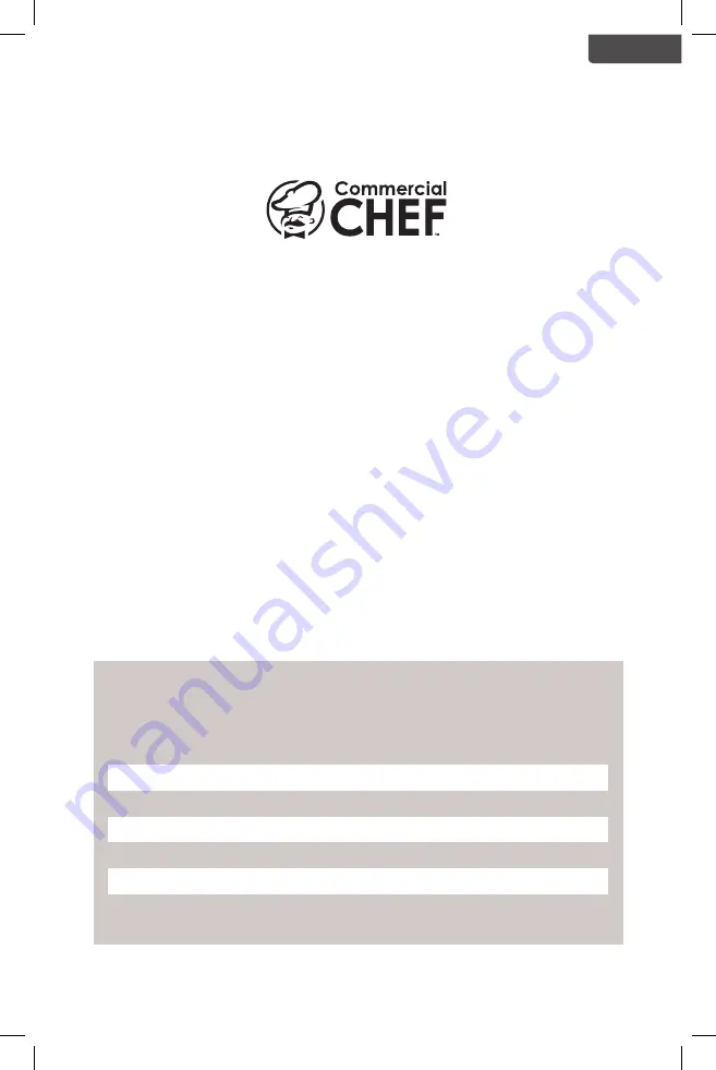 Commercial CHEF CHPG12R Скачать руководство пользователя страница 1