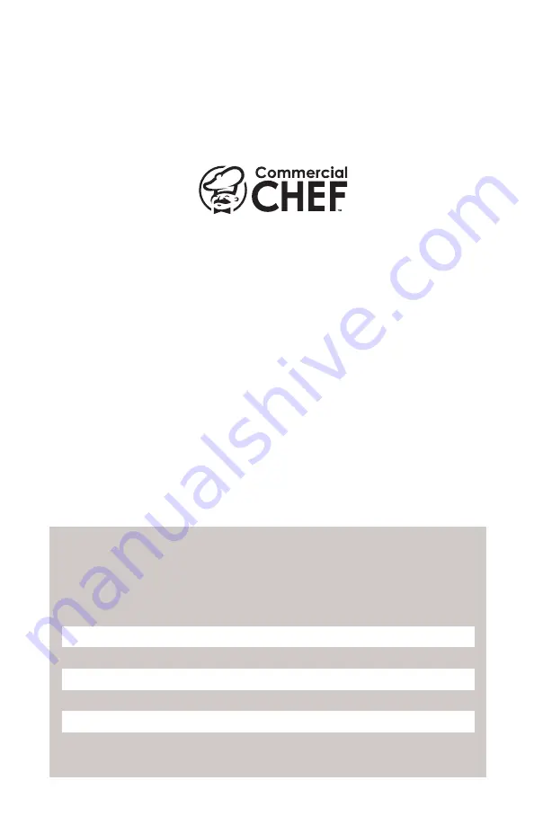 Commercial CHEF CHTO40B User Manual Download Page 12