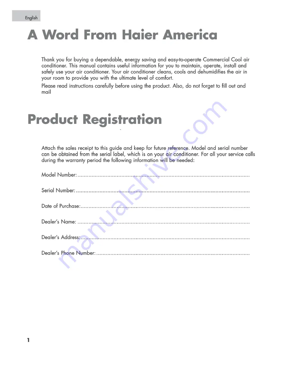 commercial cool CPA14XCJ User Manual Download Page 2