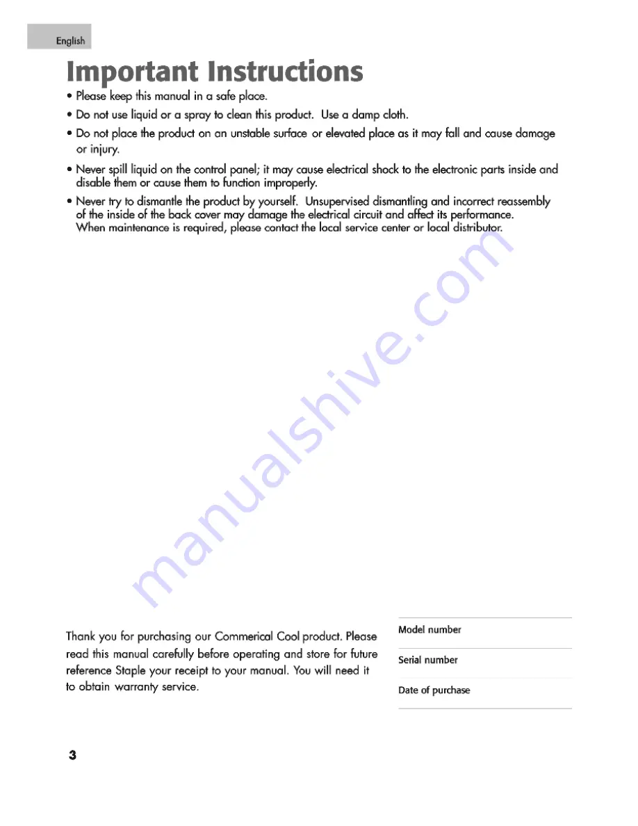 commercial cool CPR07XC9-LW User Manual Download Page 4