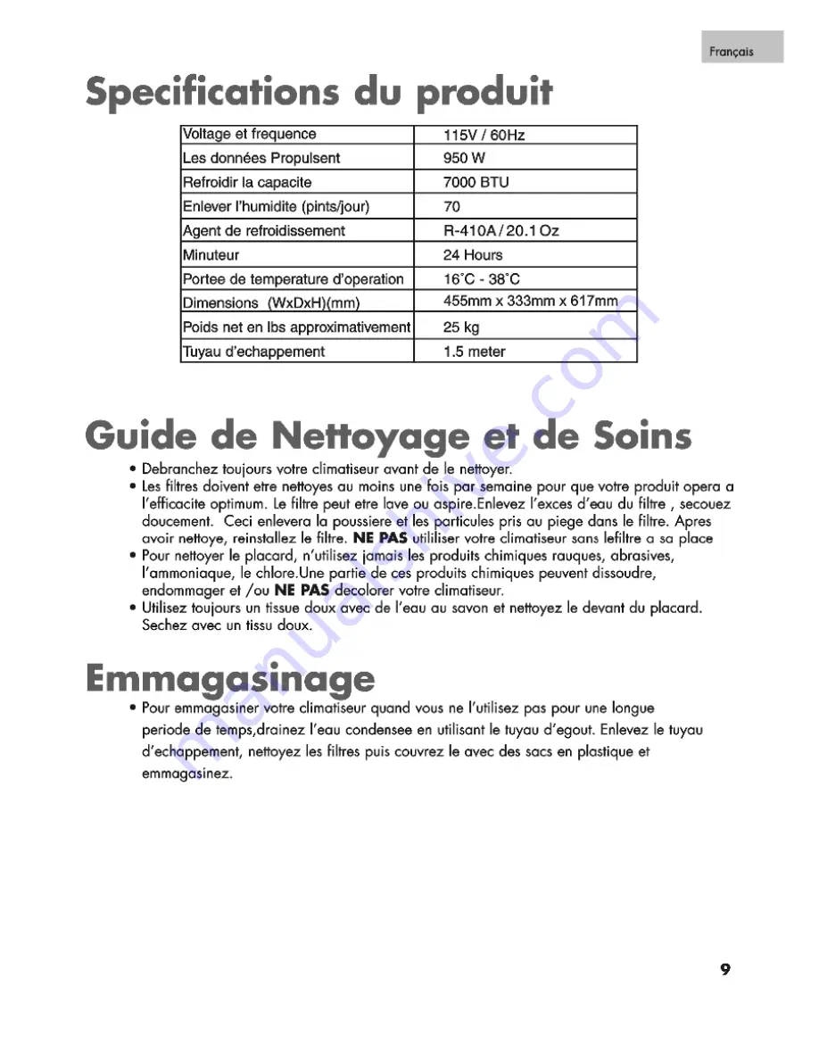 commercial cool CPR07XC9-LW User Manual Download Page 21