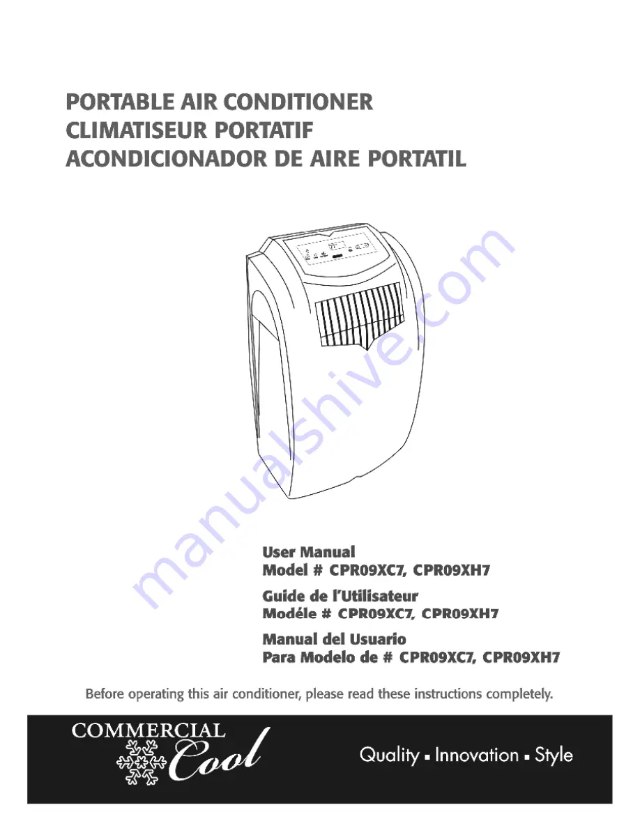 commercial cool CPR09XC7 Скачать руководство пользователя страница 1