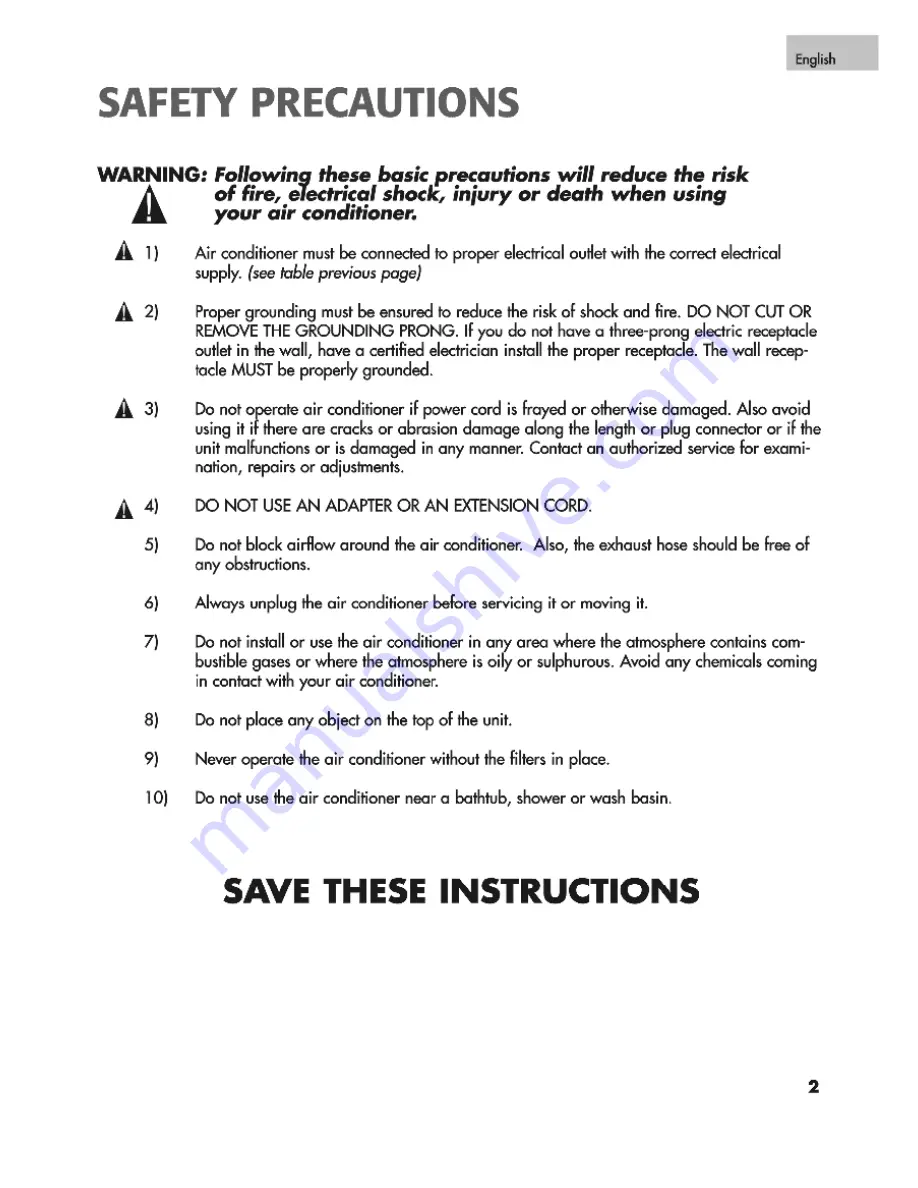 commercial cool CPR09XC7 User Manual Download Page 3