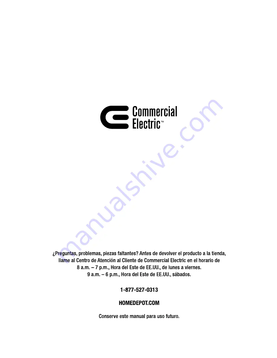 Commercial Electric 54261141 Use And Care Manual Download Page 15