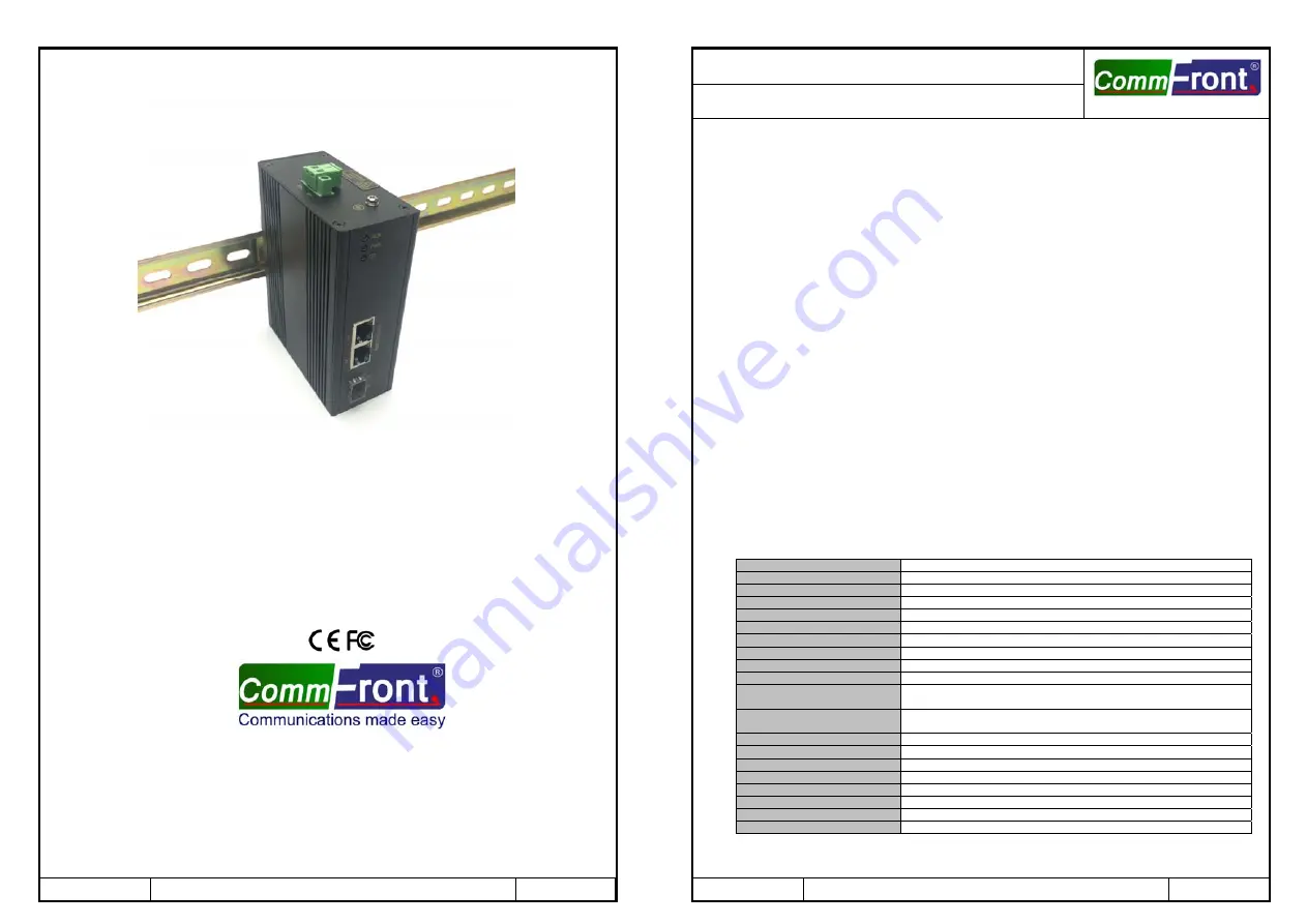 CommFront USW-2203 Скачать руководство пользователя страница 1