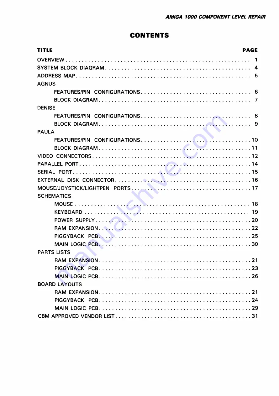 Commodore Amiga Technical Manual Download Page 30