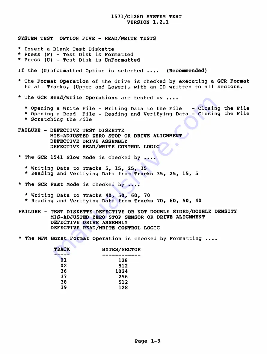 Commodore C128D Diagnostic Manual Download Page 13