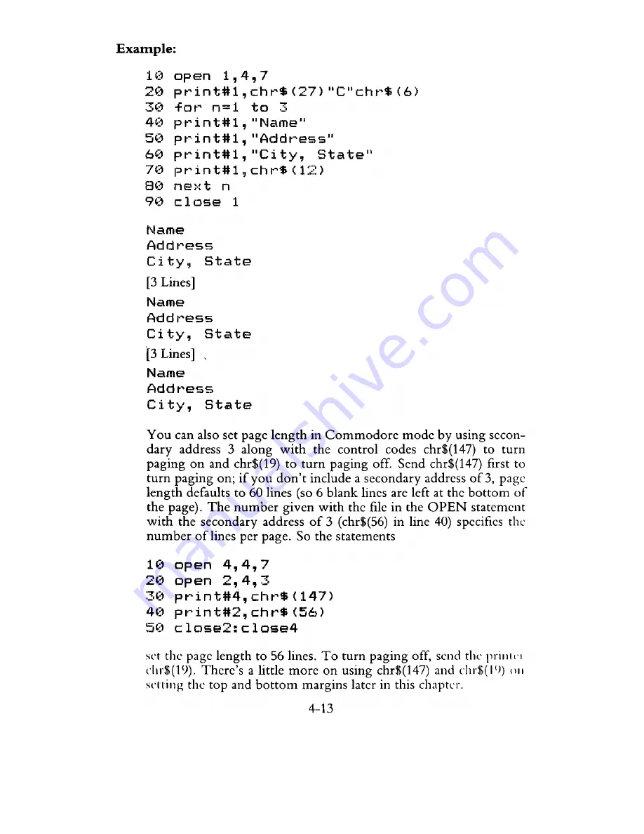 Commodore MPS 1200 User Manual Download Page 95