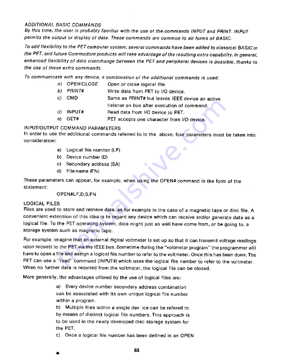 Commodore PET 2001-8 User Manual Download Page 68