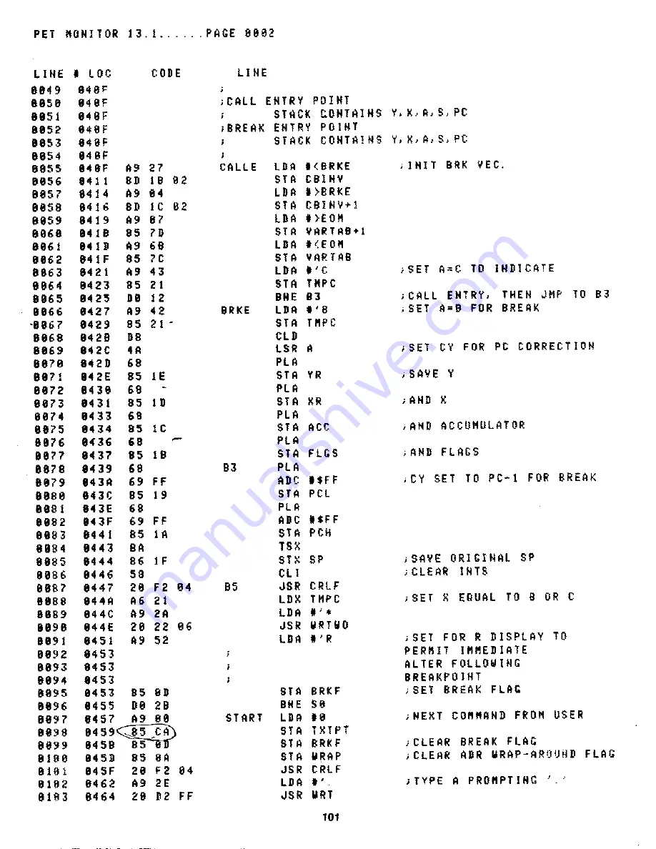 Commodore PET 2001-8 Скачать руководство пользователя страница 103