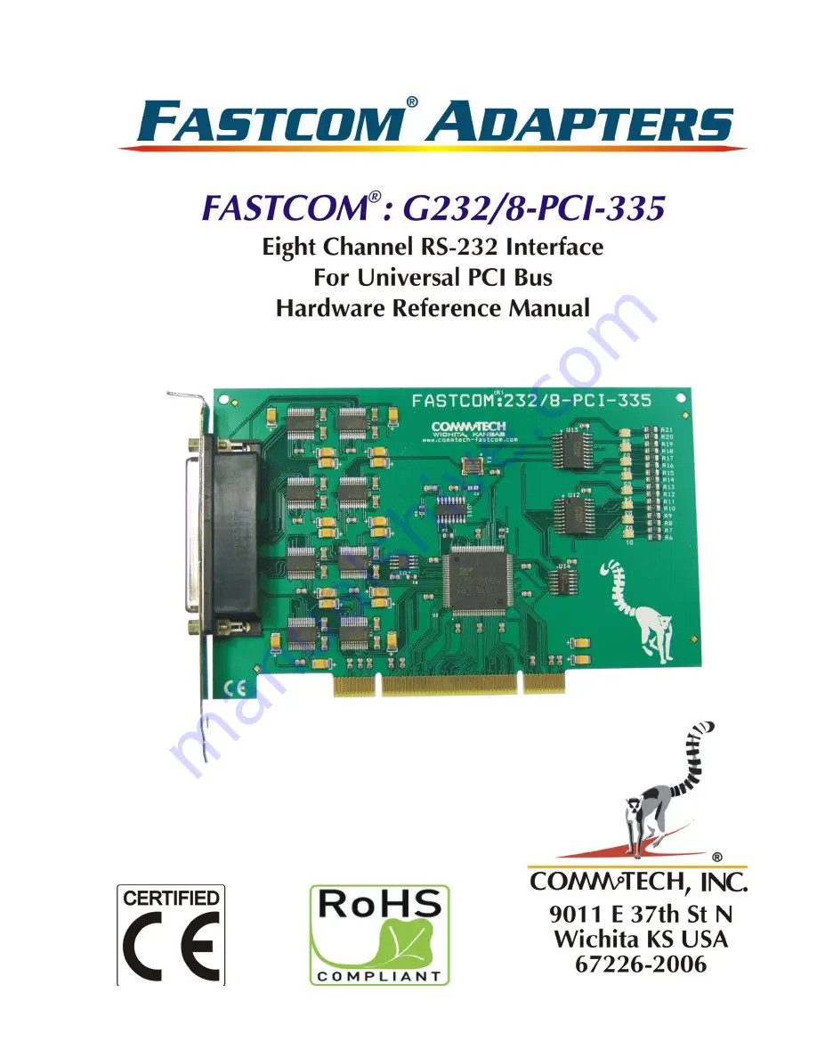 CommTech Fastcom G232 Hardware Reference Manual Download Page 1