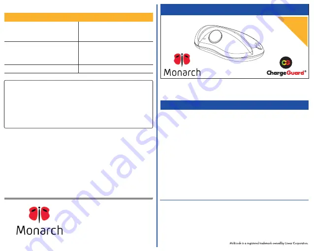 Community Controls Monarch 300MCP21KC Manual Download Page 1