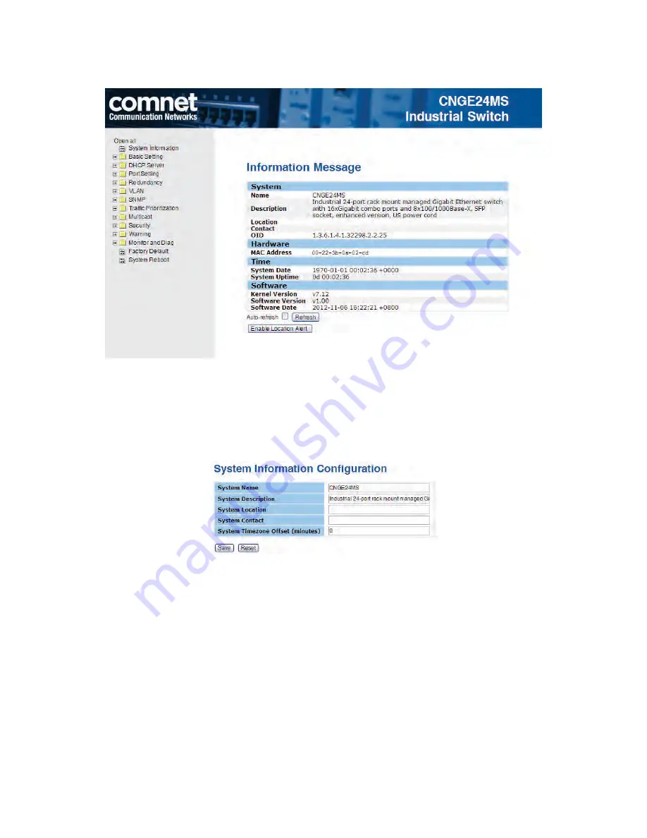 Comnet CNGE24MS Installation And Operation Manual Download Page 18