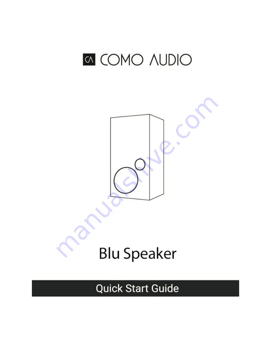 COMO AUDIO Blu Speaker Скачать руководство пользователя страница 1