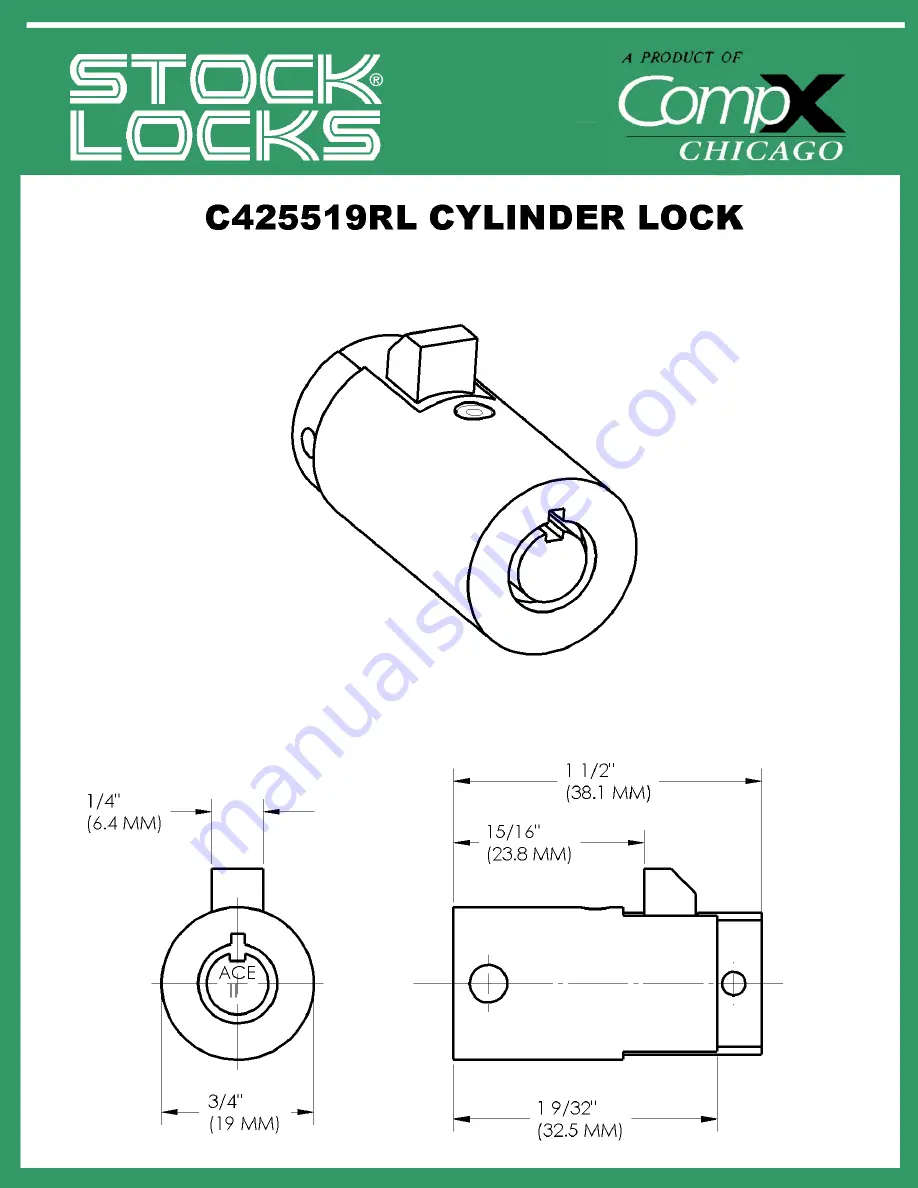 COMPX C425519RL-KD Dimensional Drawing Download Page 1