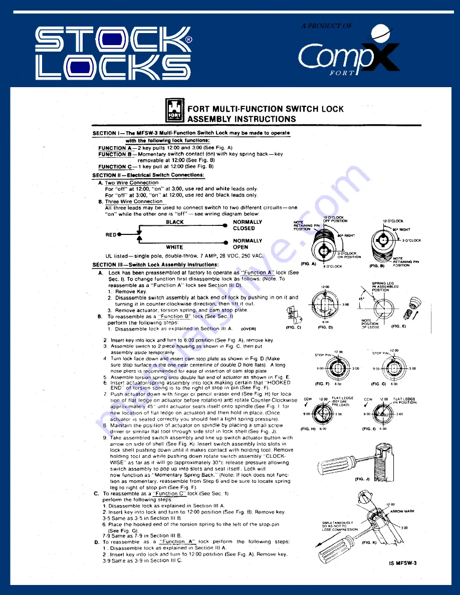 COMPX MFSW3-1138 Assembly Instructions Download Page 1