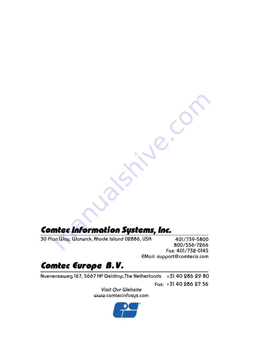 Comtec Encore 4 User Manual Download Page 36